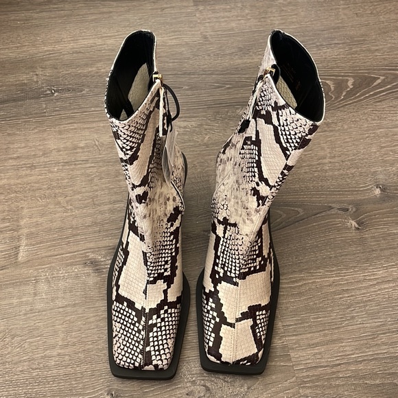Zara Animal Print Block Heel Ankle Boots | NWT | Size 39 (US 8) Genuine Leather - Picture 10 of 16